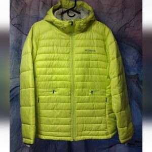 Columbia Omni Shield Puffer Ski Snow Powder Pillow Quilted Hooded Jacket L